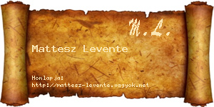 Mattesz Levente névjegykártya